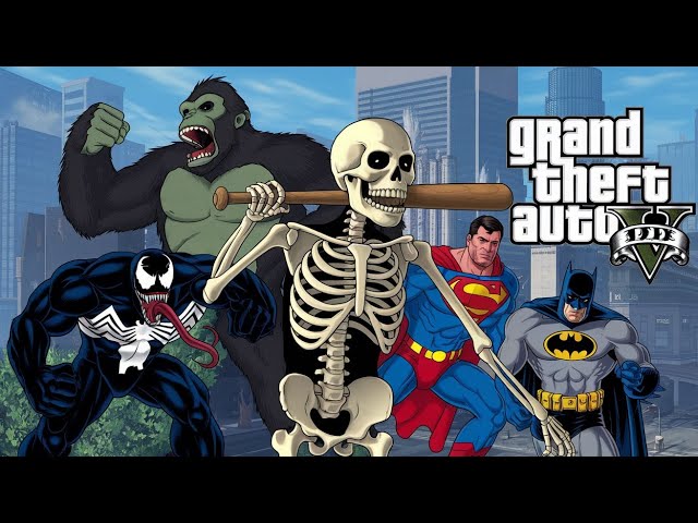 Skeleton Funny Gameplay In GTA 5 #gta5  #gta5funnymoments