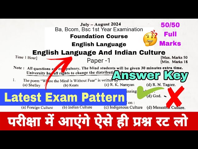 Ba 1st year English Language And Indian Culture| Bsc, Bcom Ba 1st year English language and culture