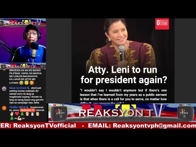 LENI ROBREDO TATAKBO ULIT SA 2028? REACTION VIDEO