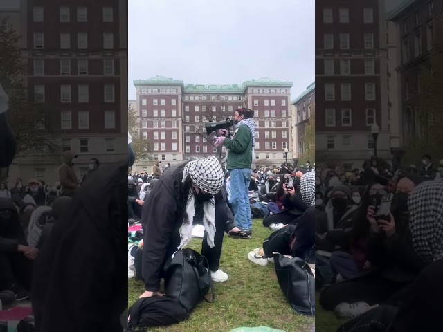 Scenes from pro-Palestinian demonstrations at Columbia University in #NYC