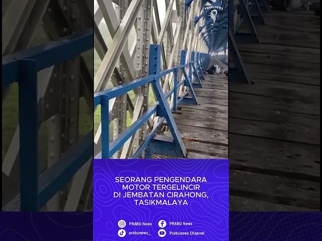 Seorang Pengendara Motor Tergel*ncir Di Jembatan Cirahong, Tasikmalaya