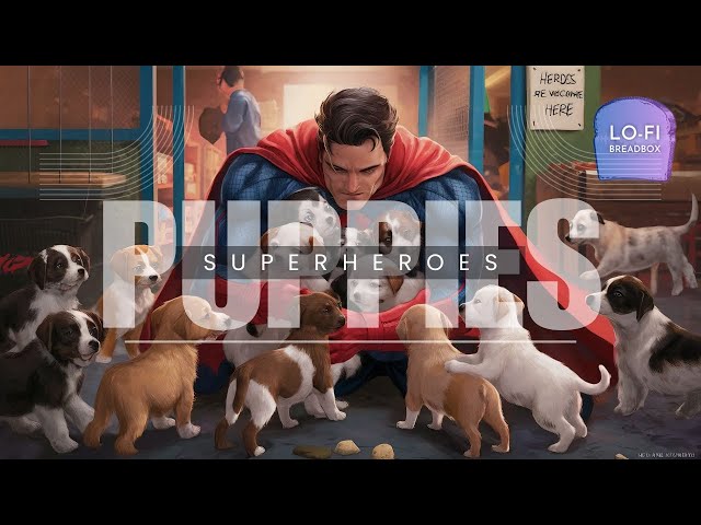 Pawsitive Pause: Superhero Serenity with Shelter Puppies