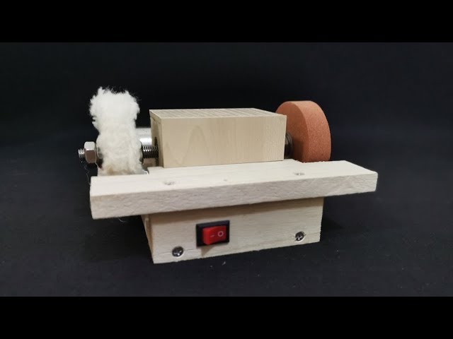 How to Make a Bench Grinder and polisher - diy homemade tool using dc motor