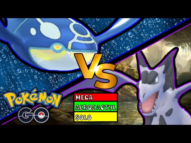 Pokémon GO - Primal Kyogre vs. Mega Aerodactyl Raid Solo - Rainy Weather Boost