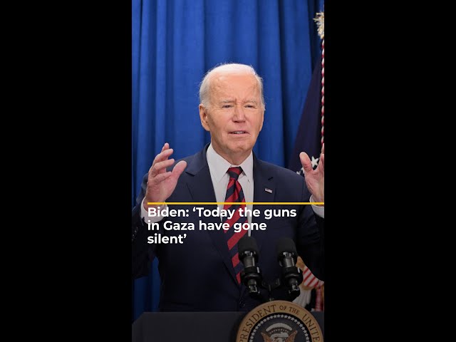 'Today the guns in Gaza have gone silent', says President Biden | AJ#shorts