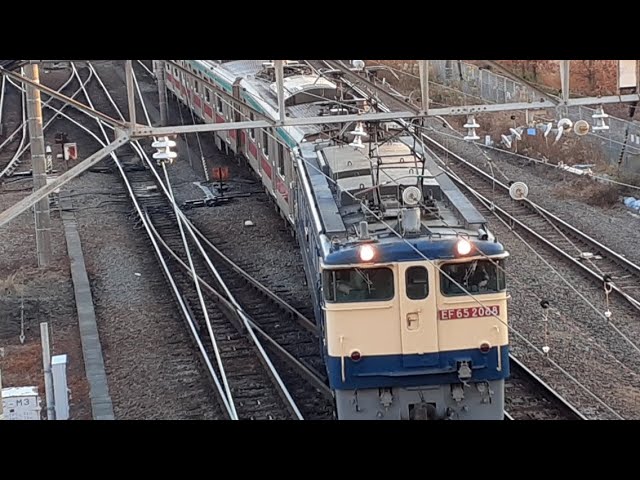 総合車両製作所出場甲種輸送　JR貨物EF65形2088号機+東急5000系5104f新鶴見信号場出発