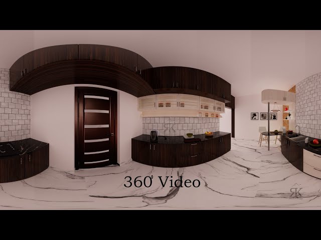 360 degree 3d video|VR modular kitchen|4k video|interior 360° video|3d panoramic view|black moon