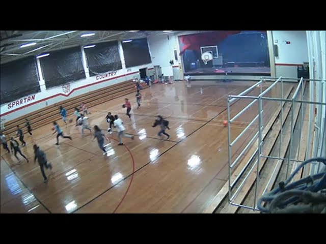 Caught on camera: wall at NC school gymnasium destroyed by storm’s microburst