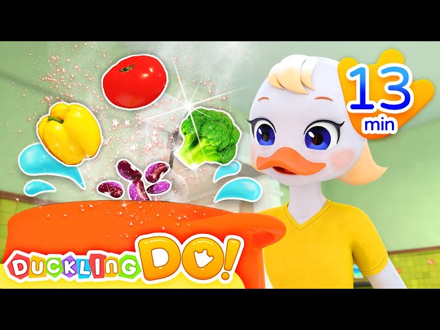 💛Rainbow Vegetables Soup! 🥣💚 + More | Nursery Rhymes & Kids Song | Healthy habits for kids