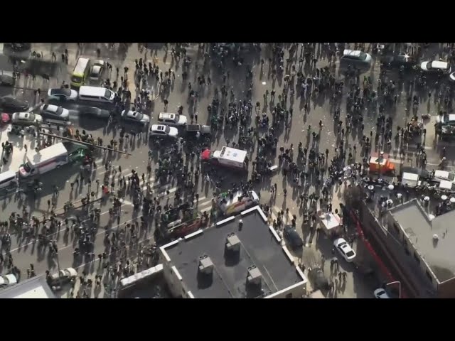 2 shot during Philadelphia Eagles Super Bowl parade celebration