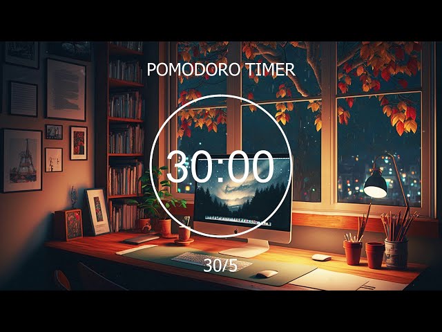 30/5 Pomodoro Timer 📚 Focus Station Lofi 🍂 Study Concentration [chill lo-fi hip hop beats]