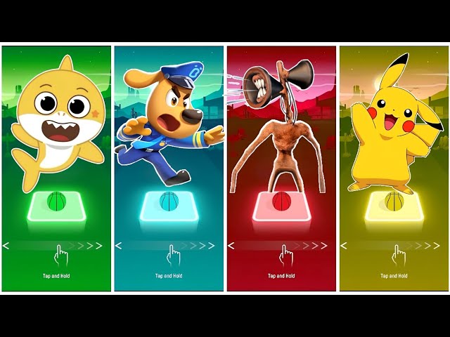 Babyshark 🆚 Sheriff labrador 🆚 Siren head 🆚 Pikachu.🎶 Who is best?