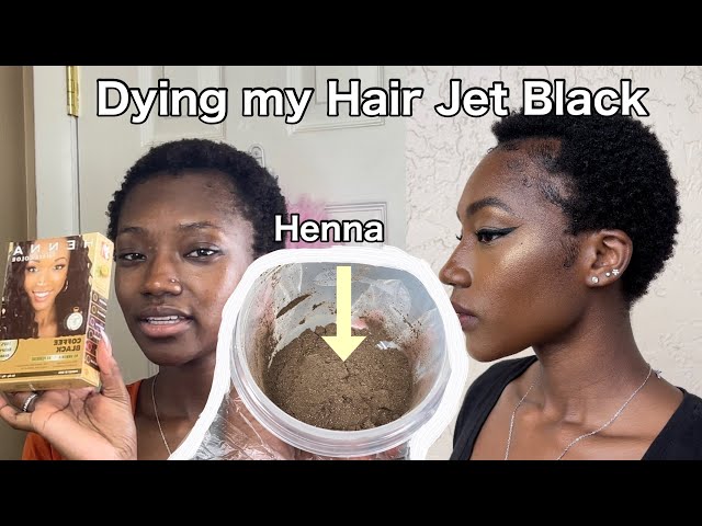 Dying my hair JET BLACK with HENNA! | Empress Emoni