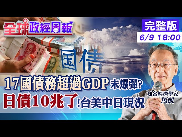 【全球政經周報】投資公債小心!揭哪些國債藏未爆彈 日本債務10兆!有無危機?美國.新加坡國債超過GDP.台陸現況呢? 這國通膨近300%瀕破產飢餓邊緣20240609 @中天財經頻道CtiFinance