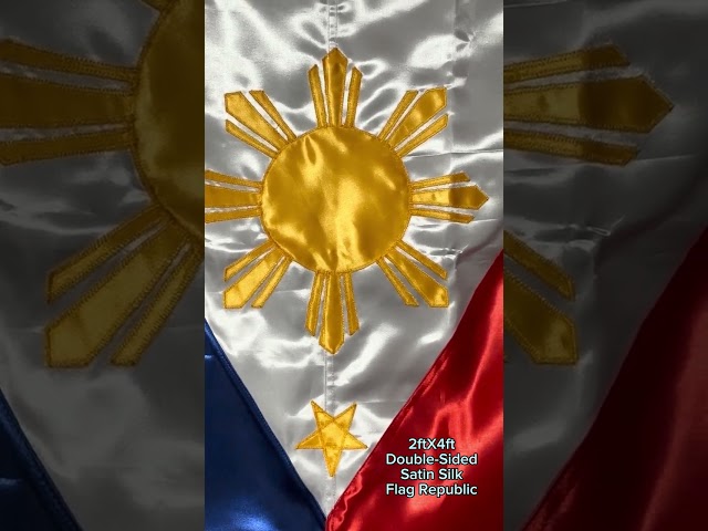 Philippine Flag 2ftX4ft Double-Sided Satin Silk Flag Republic