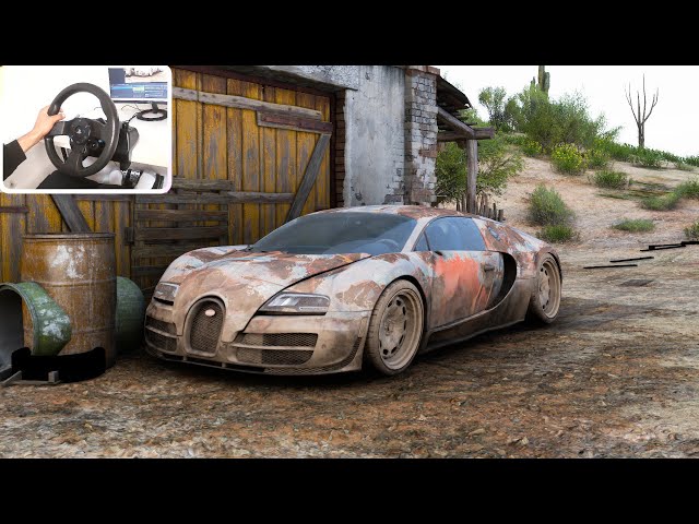 Rebuilding Bugatti Veyron - Forza Horizon 5 ( steering wheel gameplay )