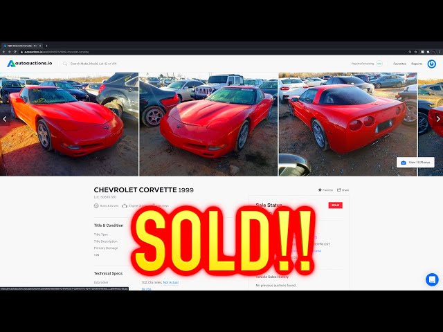 Copart Auction Results 2-1-21 + 1999 Corvette SOLD!!