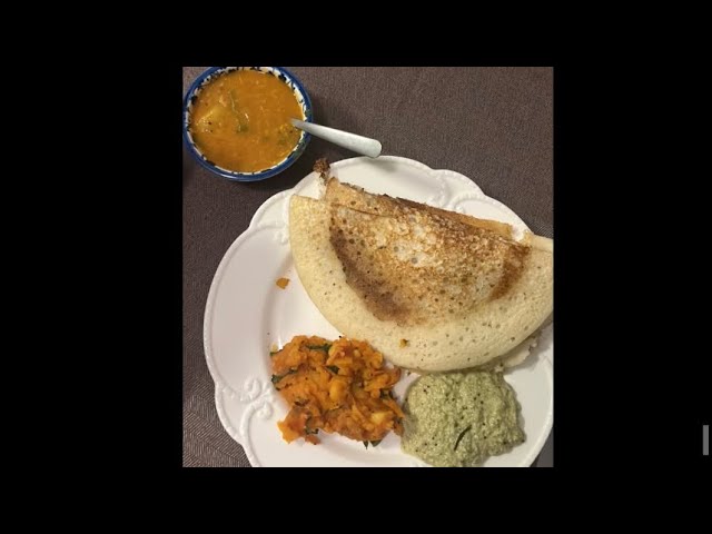 South Indian Breakfast- Masala Dosa with Sambar and Chutney!