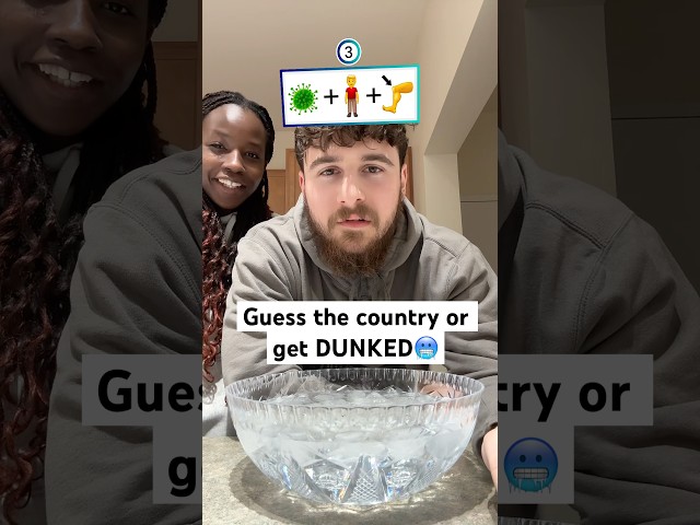 Guess the Country or Get DUNKED🥶#couple #couplecomedy #guessthecountry #fyp @Zubra_and_isaac