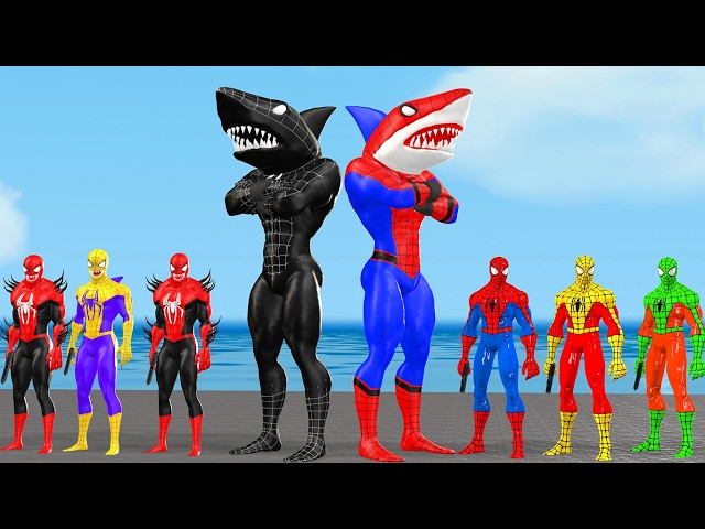 Siêu nhân nhện🕷️Spider-Man Challenge Rescue at Sea vs Iron Man vs Hulk vs Shark spider man vs Joker