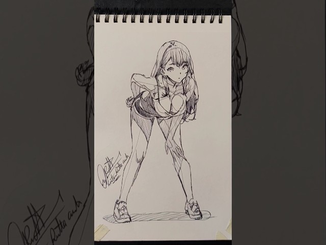 StickMan to cute anime girl 😱🔥 #shorts #anime #drawing