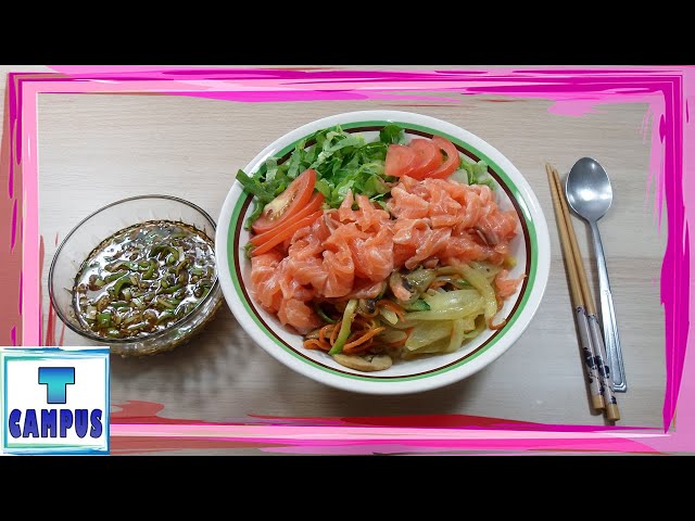 Salmon with Rice and Vegetables | 연어덮밥 | How to Make Korean Food Recipe