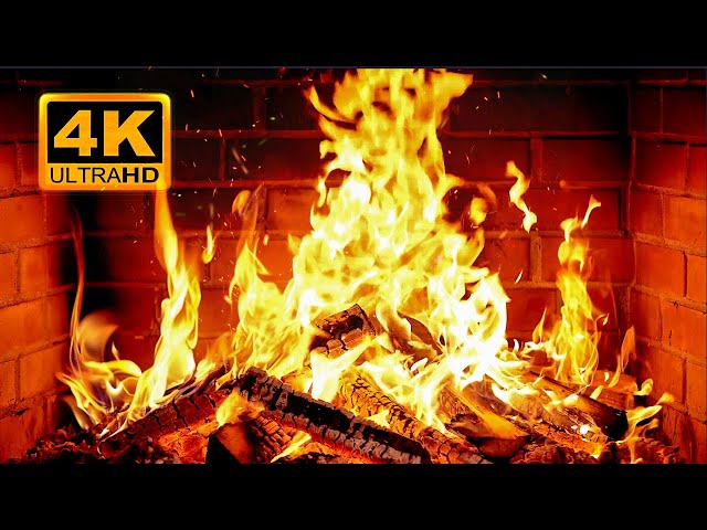 🔥 Cozy Fireplace 4K (12 HOURS). Fireplace with Crackling Fire Sounds. Fireplace Ambience