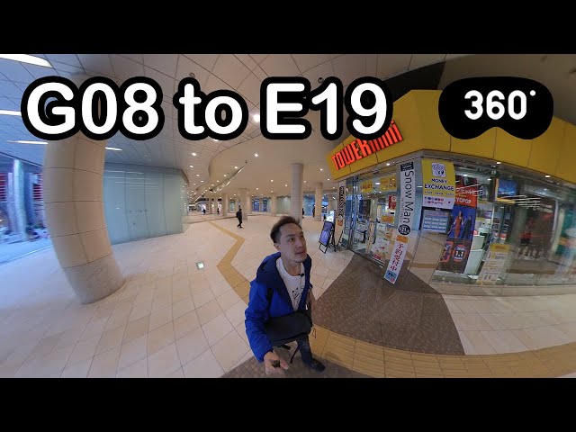 G08 Shimbashi station to E19 Shiodome station เดินเปลี่ยนสายรถไฟ | Tokyo in 360 day6-6