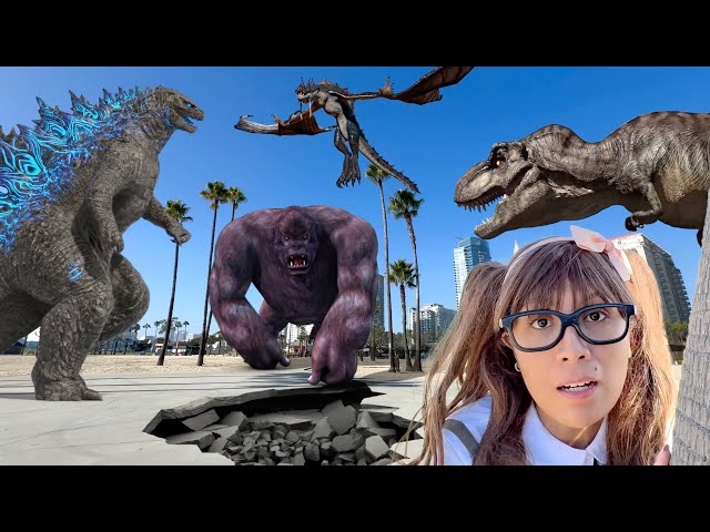 Godzilla vs Kong vs T-Rex vs Dragon: Ultimate Monster Battle Stories for Kids!