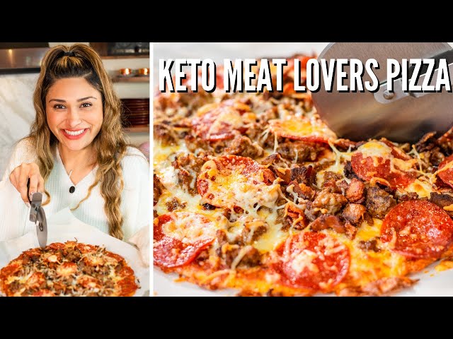 ZERO CARB CRUST PIZZA! How to Make Keto Meat Lovers Pizza Recipe