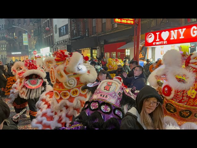 Lunar New Year Lion Dances In Chinatown, New York City