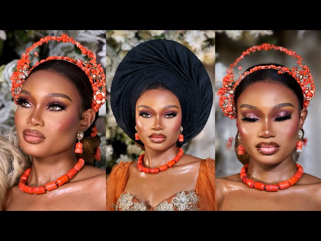 LUXURY IGBO NIGERIAN BRIDE / Bridal makeup tutorial/ Gele transformation