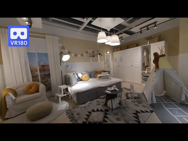 3D 180VR 4K IKEA Cozy bedroom Interior in Ikea Showroom