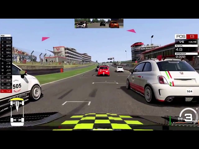 Assetto Corsa. 1º Puesto carrera brands hatch. abarth