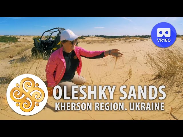 VR180 3D. Riding a buggy in the Oleshky Sands desert