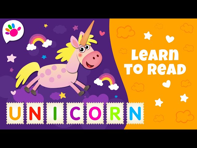 Be ready for school!  Learn to read in English! – Unicorn, Shark, Picture