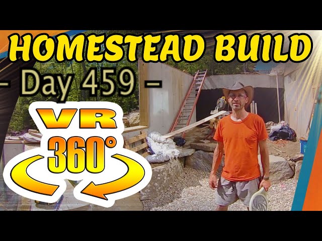 Homestead Building - Finishing up High Areas in the House Before Scaffold is Removed