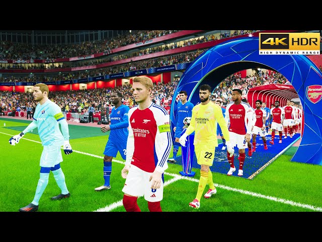 PES 2025 | Arsenal vs Dinamo Zagreb | REALISTIC UEFA CHAMPIONS LEAGUE AI PREDICTION @ 4K 60FPS HDR