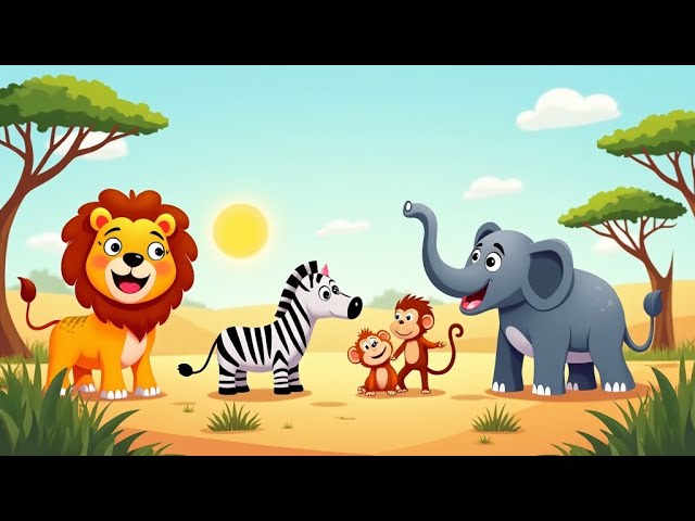 Animal Sounds of Safari - Fun Song for Kids