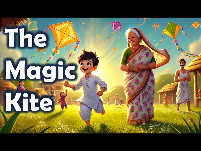 The Magic Kite |🪁 Short English Story with moral for kids | Story on happiness | Stories in English