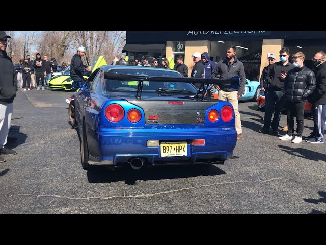 Auto Reflections Cars and Coffee in New Jersey! R34, Aventador, 600LT, Huracan, Etc...