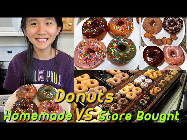 Homemade Donuts 🍩 VS Store Bought Donuts! | Janet and Kate