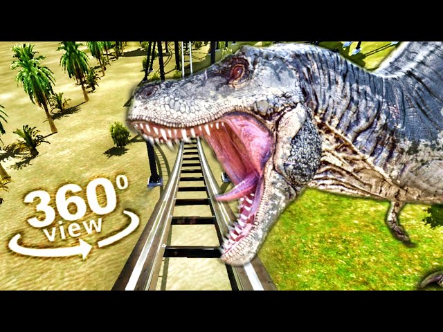 360 Video | Jurassic Park Dinosaurs VR Roller Coaster 4K