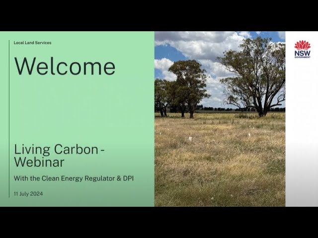 Living Carbon Webinar, Riverina