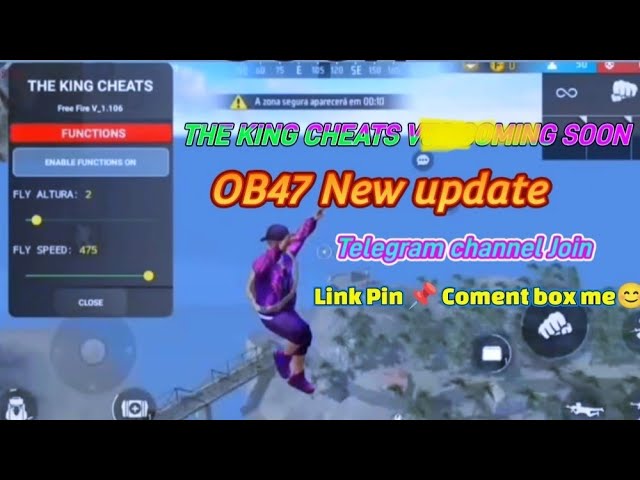 THE KING CHEATS FLY HACK OB47 FF HACK FREE FIRE MOD MENU | THE KING CHEATS OFC 1