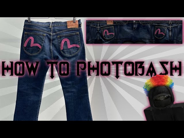 (UPDATED) HOW TO PHOTOBASH jeans | ROBLOX DESIGNING