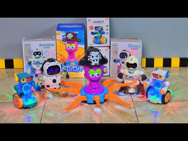 Unboxing Robot Joget, Rotating Dance, Robot Transparan Rotating Gear, Robot Gurita Octopus Captain