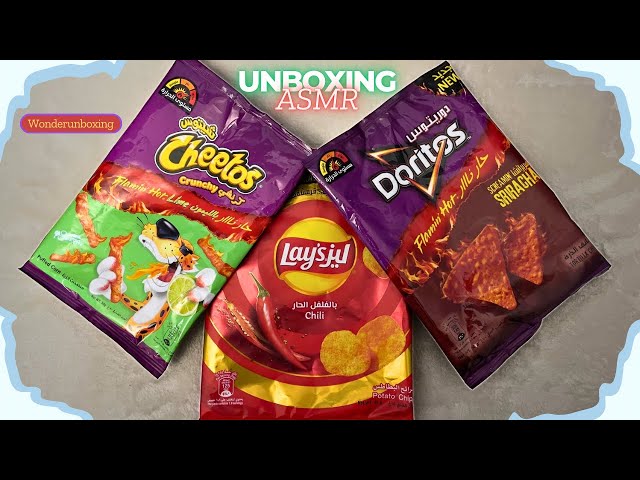 🌶️ Review Fiery Chips | 🔥Testing the Hottest Snacks | Cheetos, Lay’s and Doritos🌶️| ASMR+Unboxing🎙️