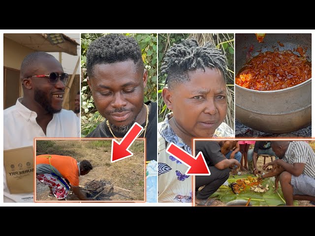 Akabenezer & Kumawood Stars Live Wildlife In A Deep Forest - Enjoying Forest Food With Catfish