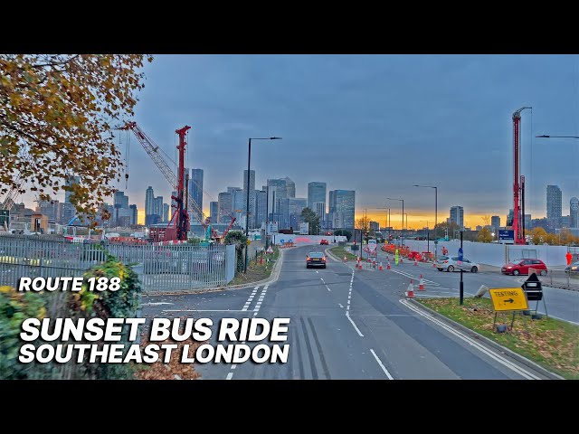 Double-decker bus ride from Central London to Southeast London on a gloomy autumn day - Route 188 🚌